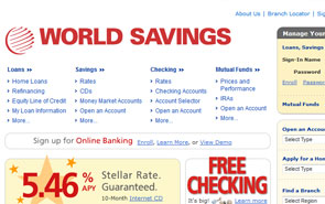 World Savings homepage re-design